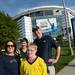 Michigan fans Cathy, Will, 13, Peter, 11, and A.J. Todd pose for a photograph outside of the Georgia Dome before the start of the Final Four in Atlanta on Saturday, April 6, 2013. Melanie Maxwell I AnnArbor.com